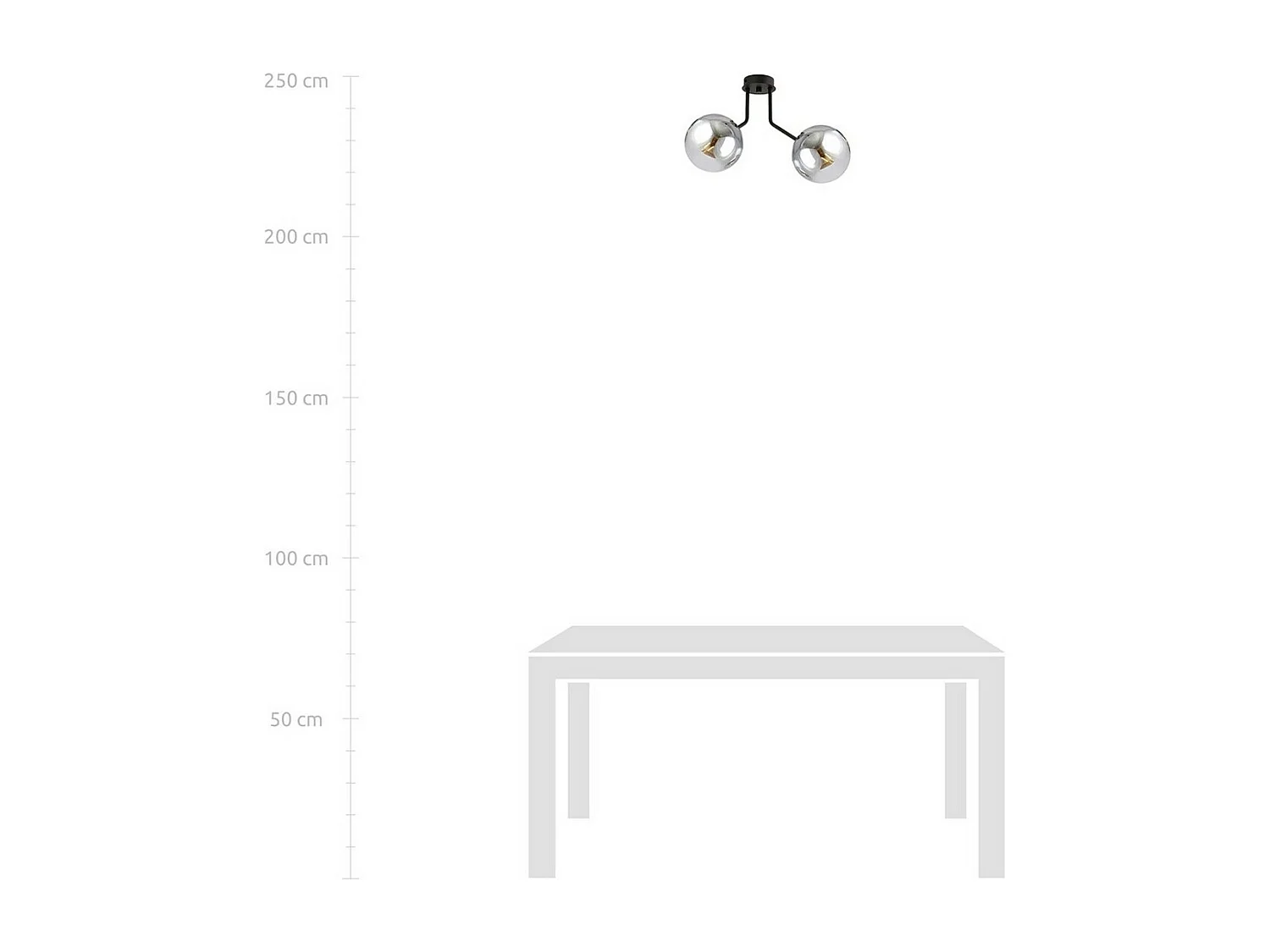 Plafonnier Nova, Gris, 37x36x14 cm, Seven Design