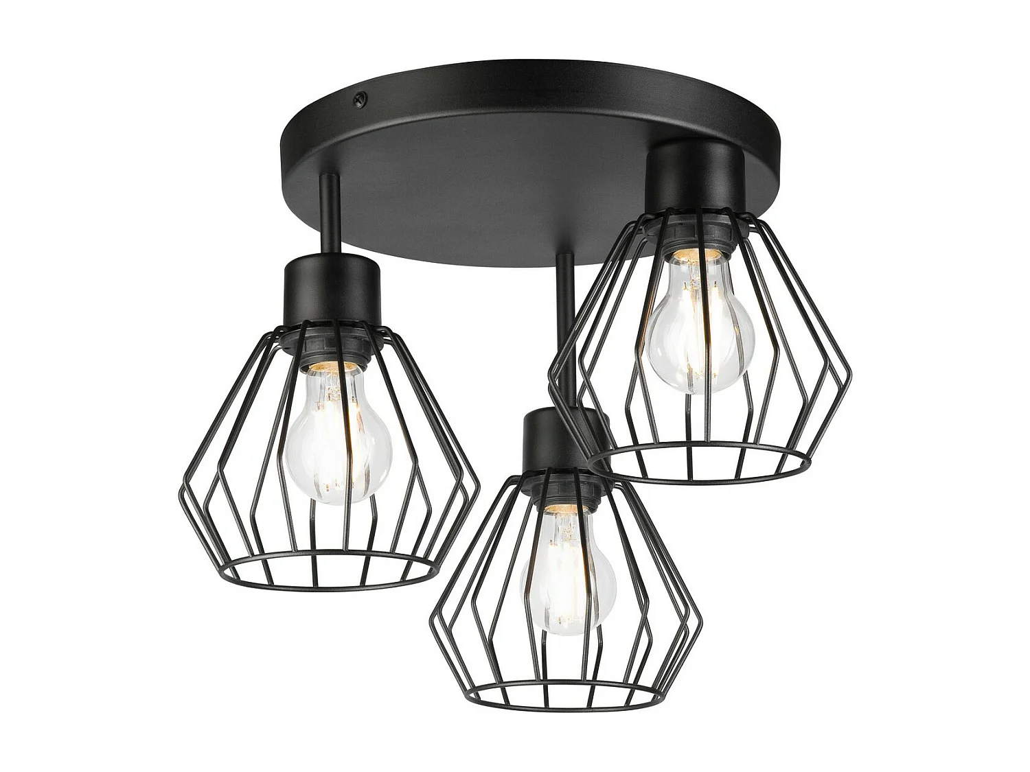 Plafondlamp Audrey, Zwart, 38x38x32 cm, Seven Design