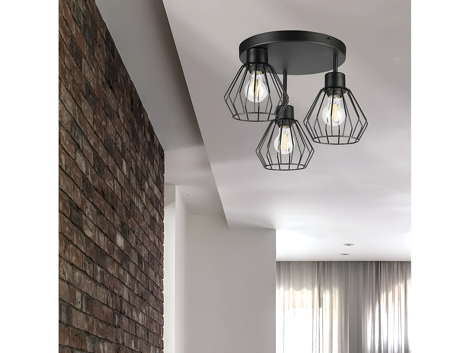 Plafondlamp Audrey, Zwart, 38x38x32 cm, Seven Design