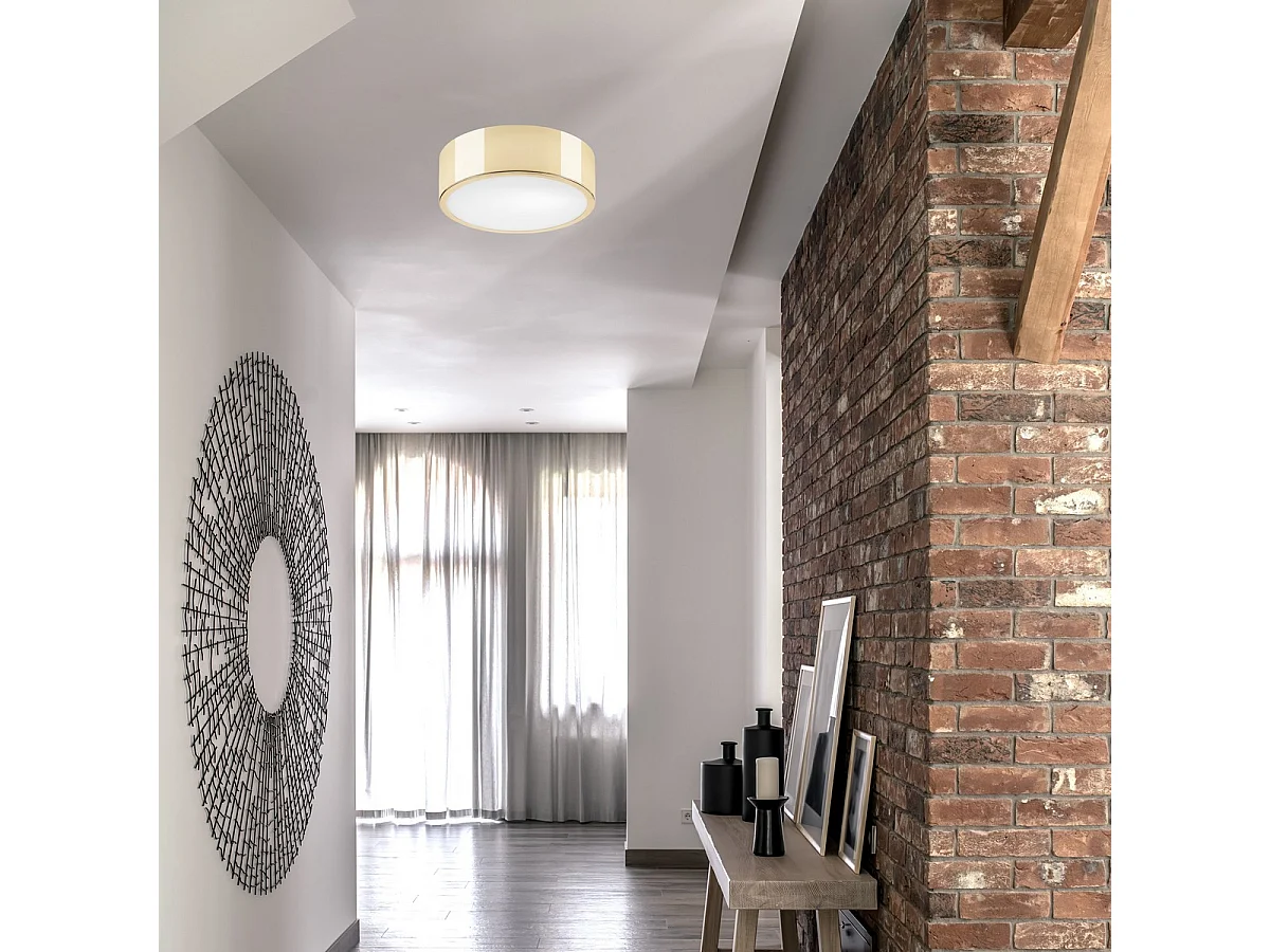 Plafondlamp Dante, Goud, 26x26x8 cm, Seven Design