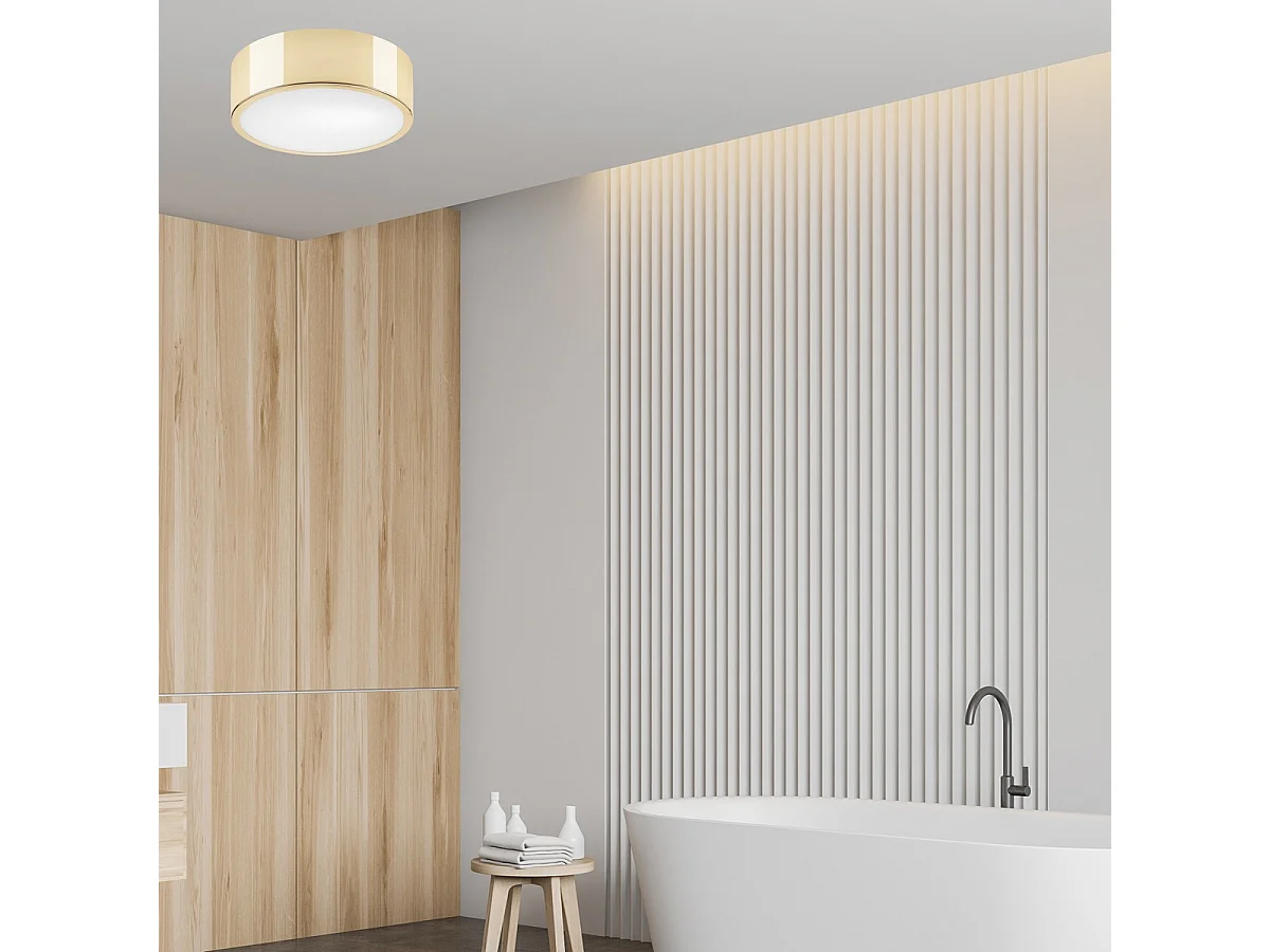 Plafondlamp Dante, Goud, 26x26x8 cm, Seven Design