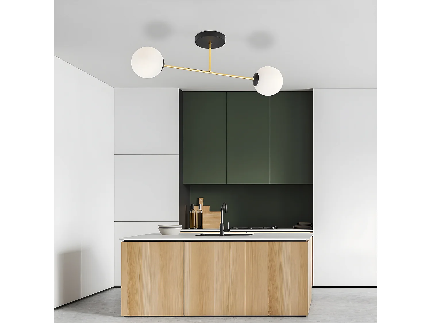 Plafonnier Magnum 5, Or, 55x23x14 cm, Seven Design