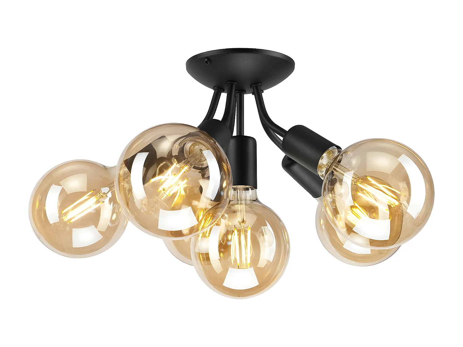 Candeeiro de Teto Viggo, Preto, 28x28x17 cm, Seven Design