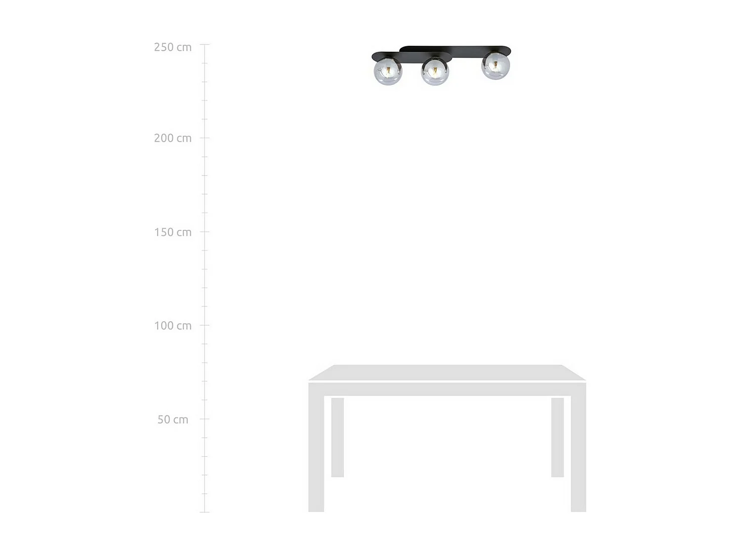 Candeeiro de Teto Plaza, Preto, 70x18x14 cm, EPIKASA