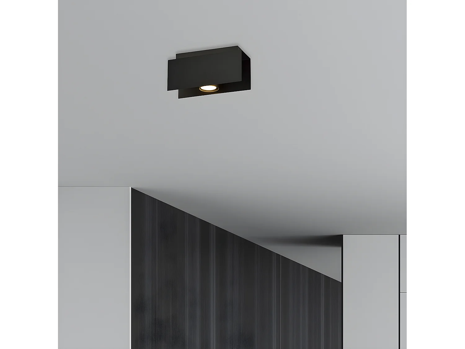 Plafonnier Kenno, Noir, 24x12x10 cm, EPIKASA