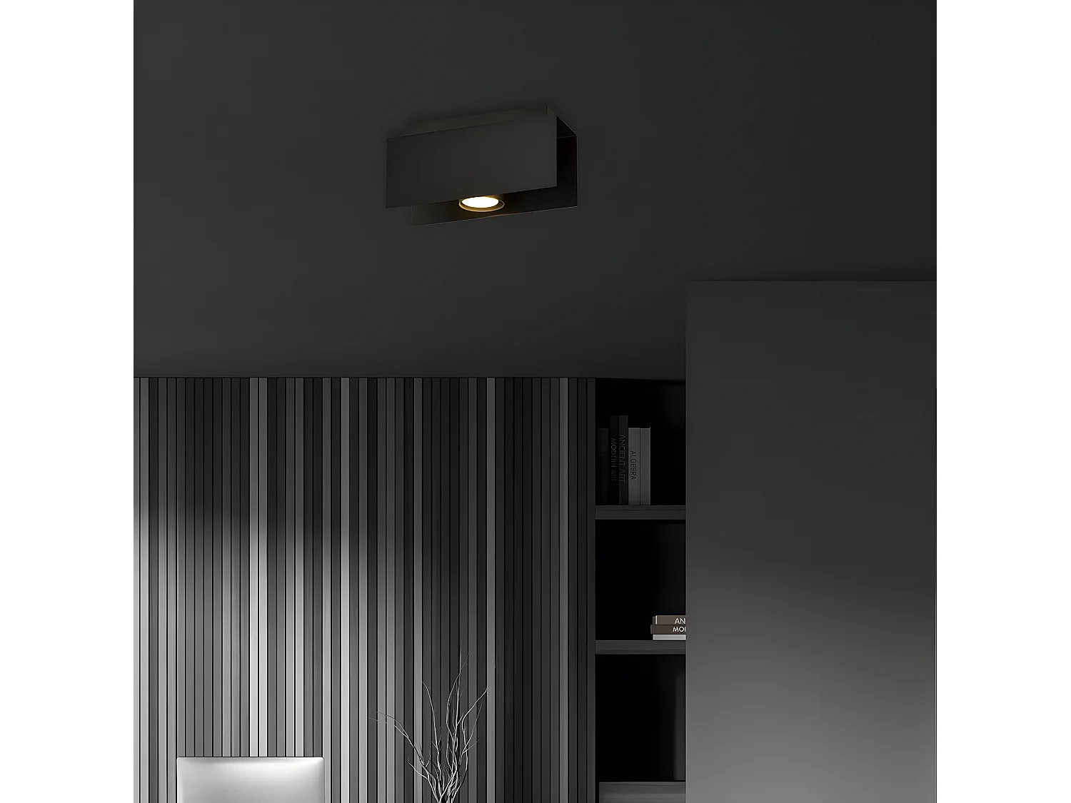 Plafonnier Kenno, Noir, 24x12x10 cm, EPIKASA