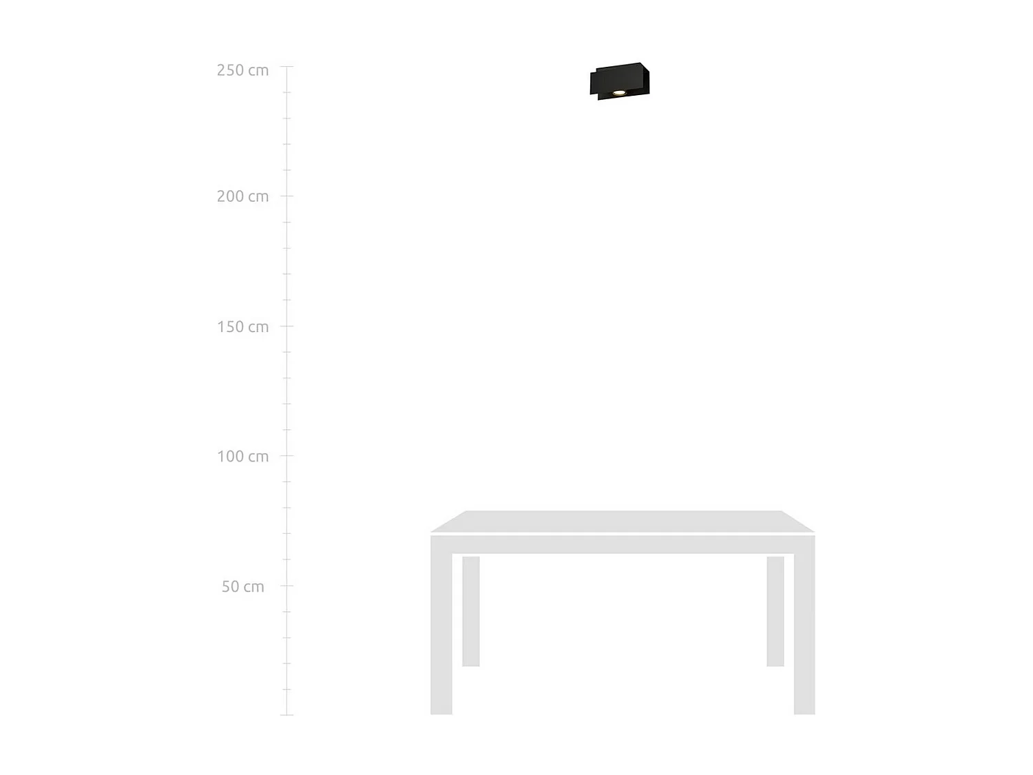 Plafonnier Kenno, Noir, 24x12x10 cm, EPIKASA