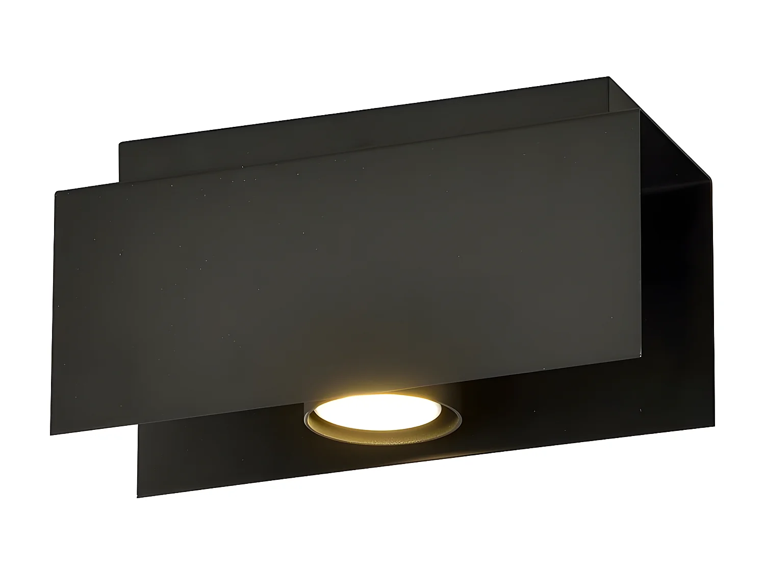 Plafonnier Kenno, Noir, 24x12x10 cm, Seven Design