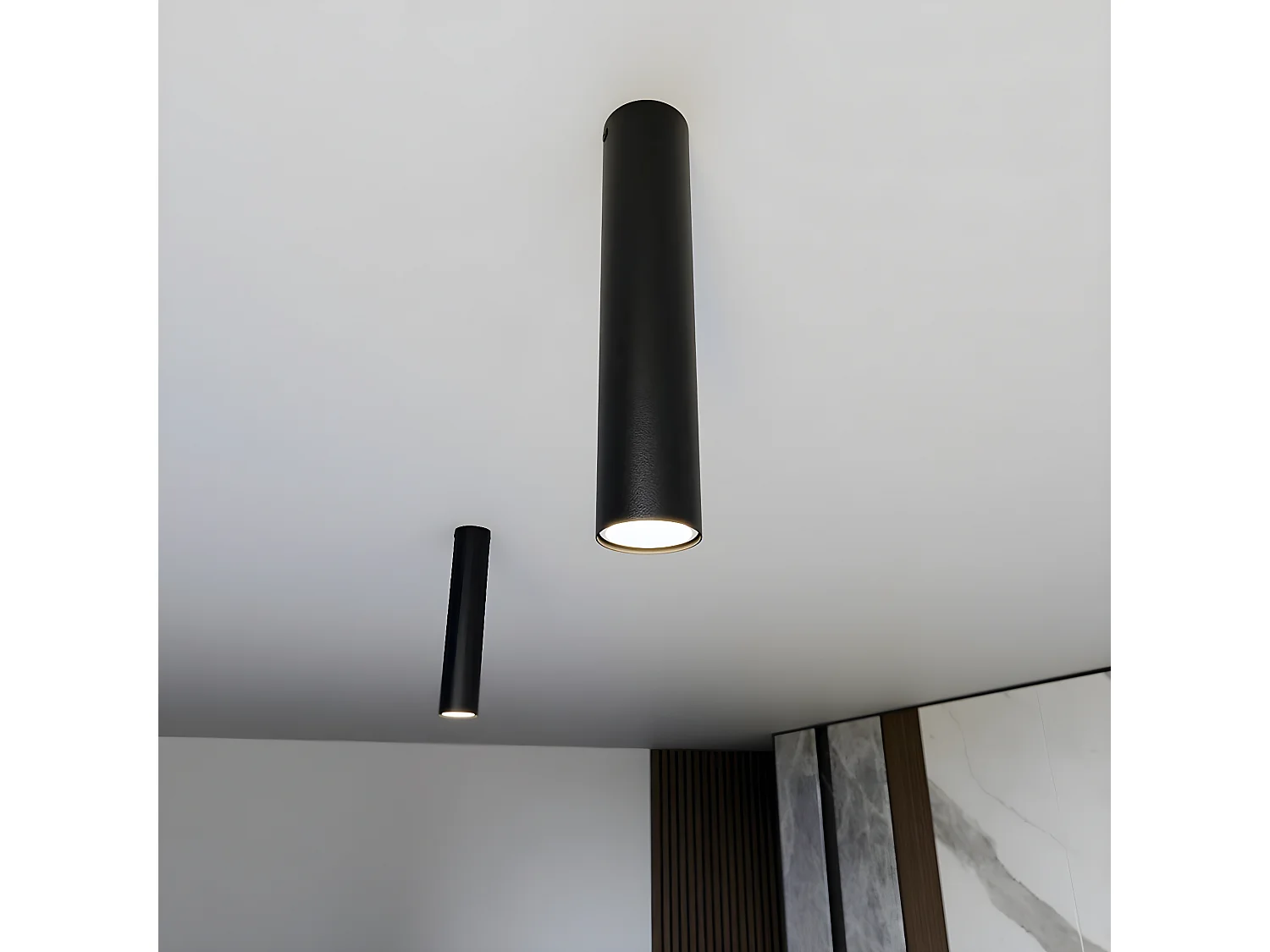 Spot Tecno, Zwart, 6x30x6 cm, Seven Design