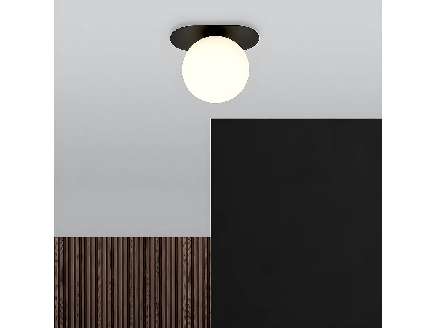 Candeeiro de Teto Plaza, Preto, 20x18x14 cm, Seven Design