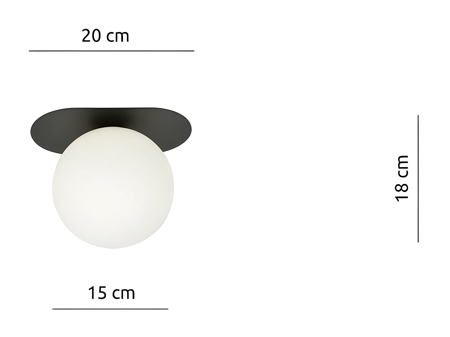 Plafonnier Plaza, Noir, 20x18x14 cm, Seven Design