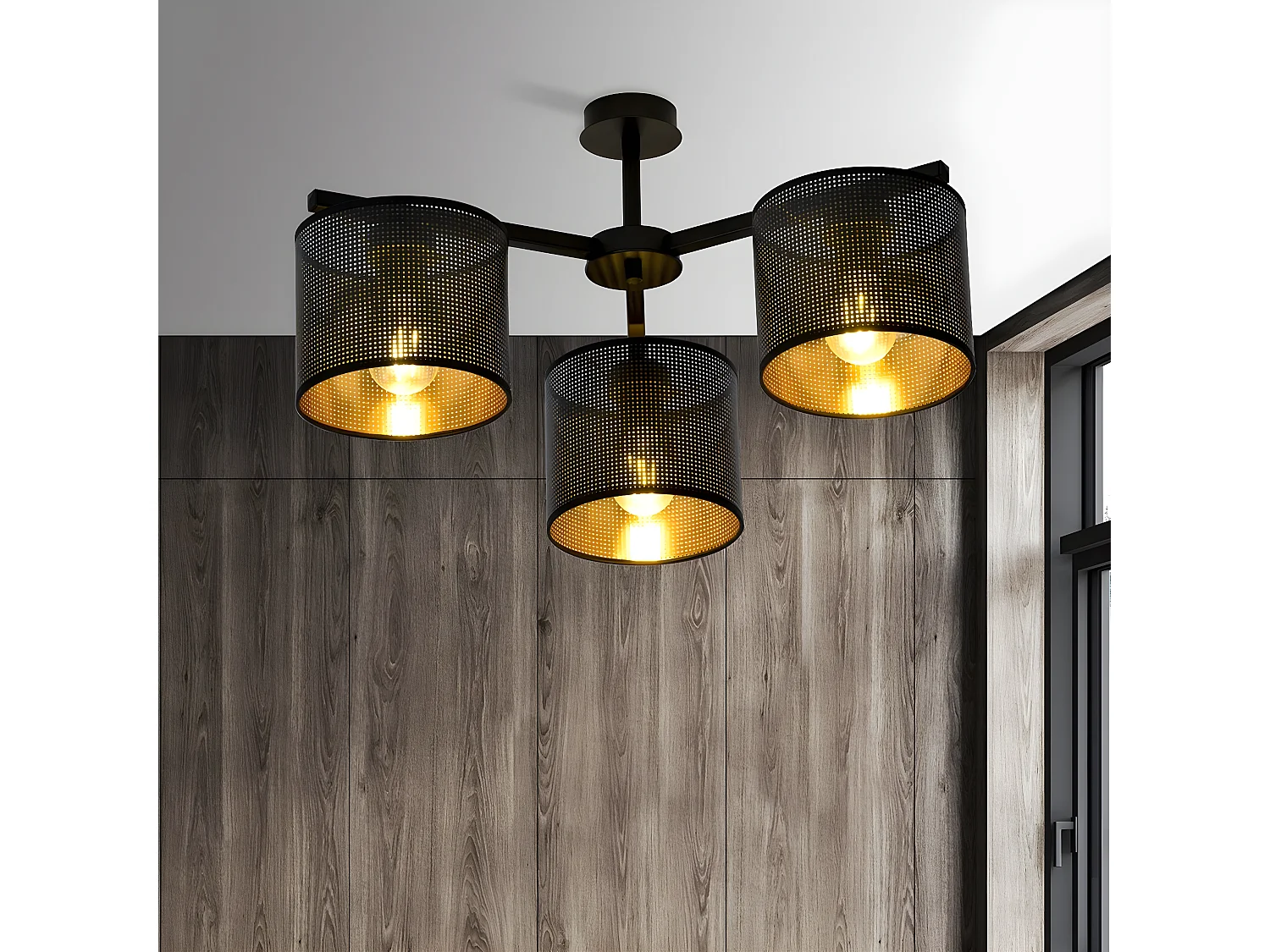 Candeeiro de Teto Jordan, Preto, 55x31x55 cm, EPIKASA