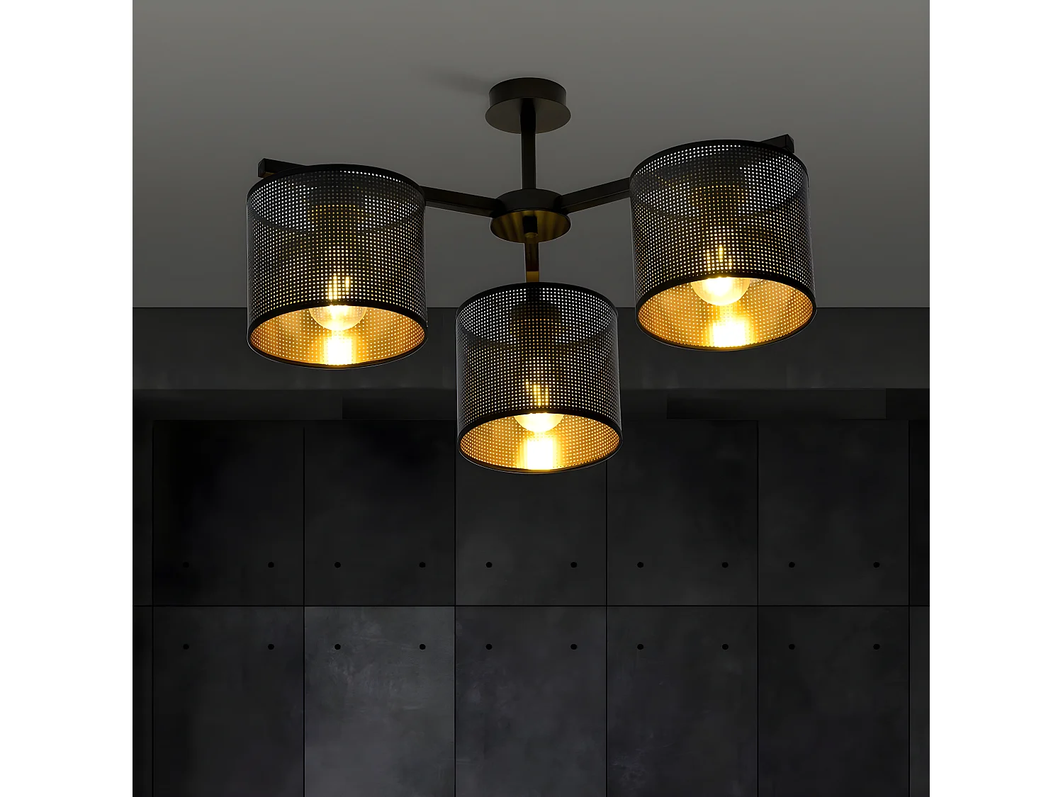 Candeeiro de Teto Jordan, Preto, 55x31x55 cm, EPIKASA