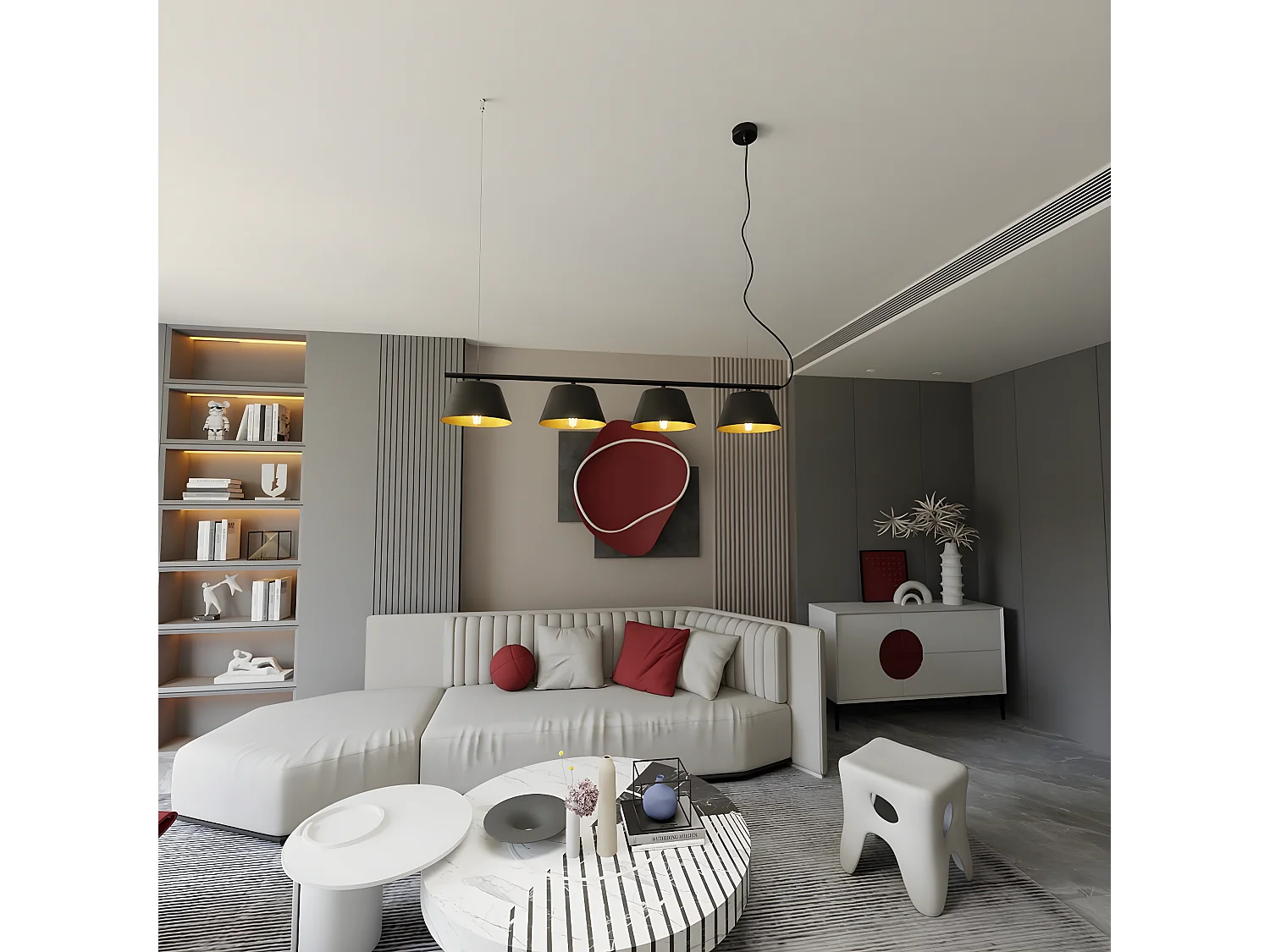 Plafonnier Lula, Blanc, 50x21x15 cm, Seven Design