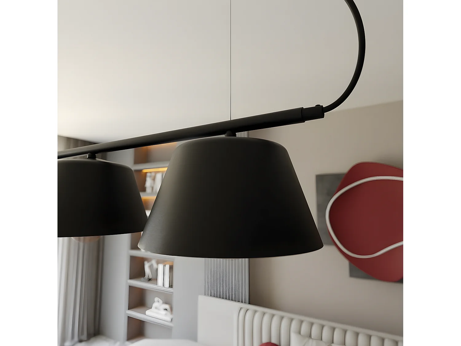 Plafonnier Lula, Blanc, 50x21x15 cm, Seven Design