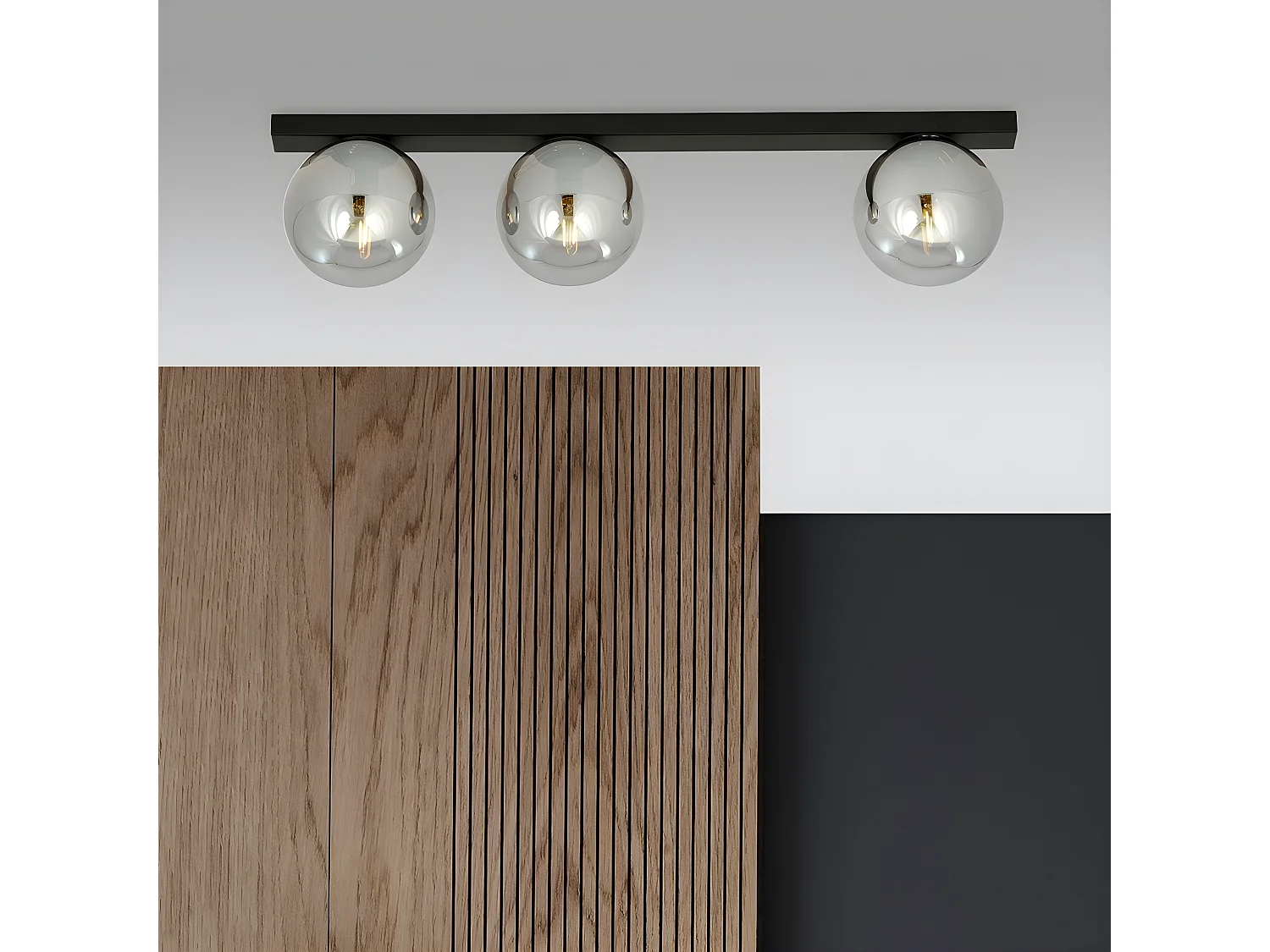 Candeeiro de Teto Fit, Preto, 70x17x14 cm, EPIKASA