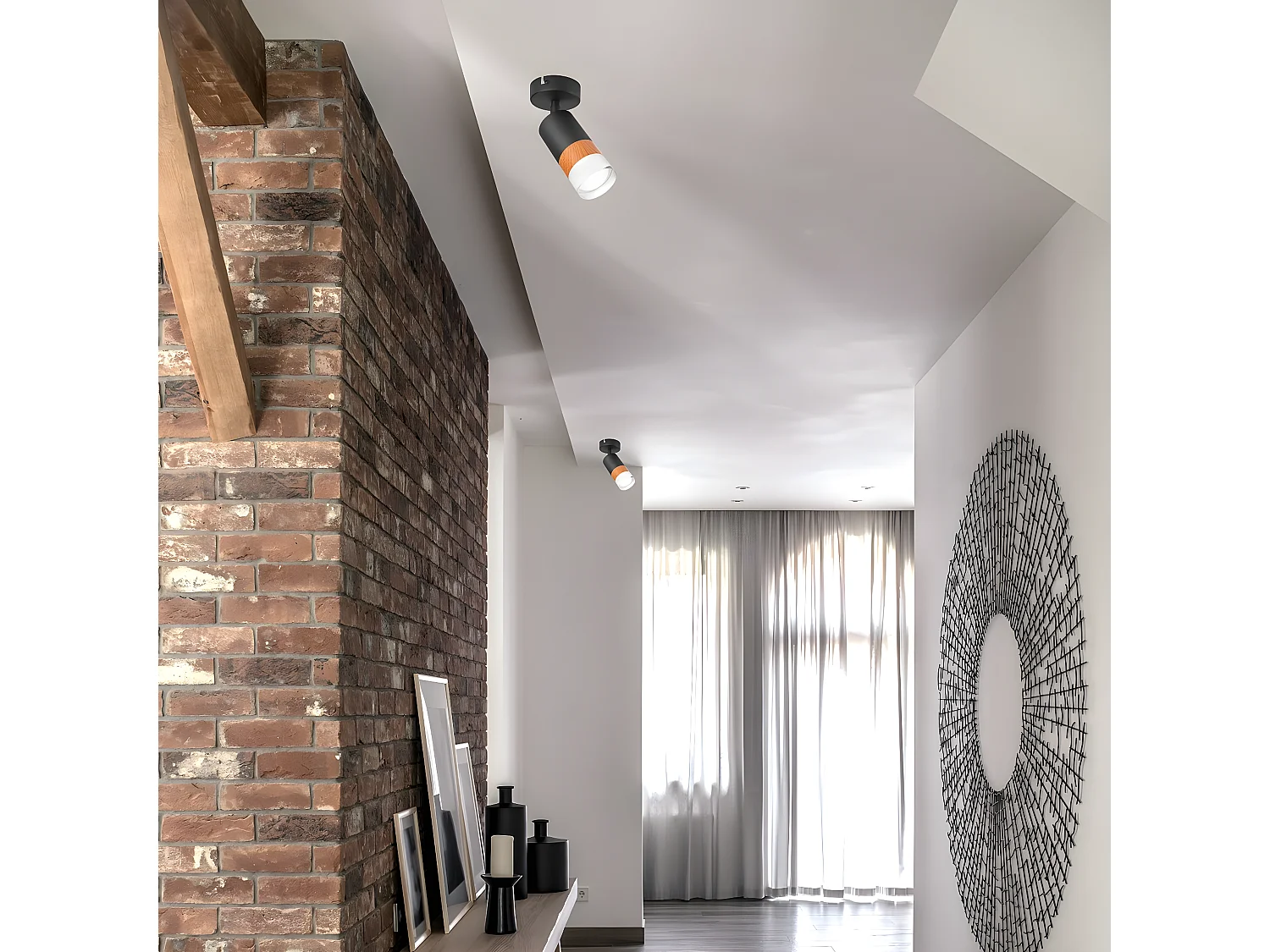 Spot d'Intérieur Aurora, Noir, 19x19x8 cm, Seven Design