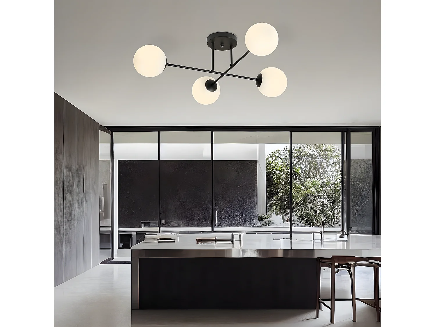 Spot d'Intérieur Aurora, Noir, 19x19x8 cm, Seven Design