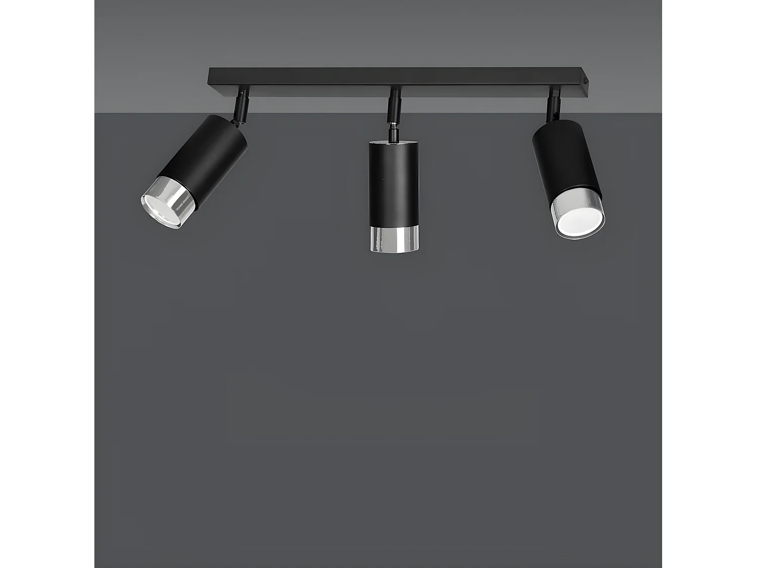 Plafonnier Hiro 10, Noir, 45x19x6 cm, Seven Design