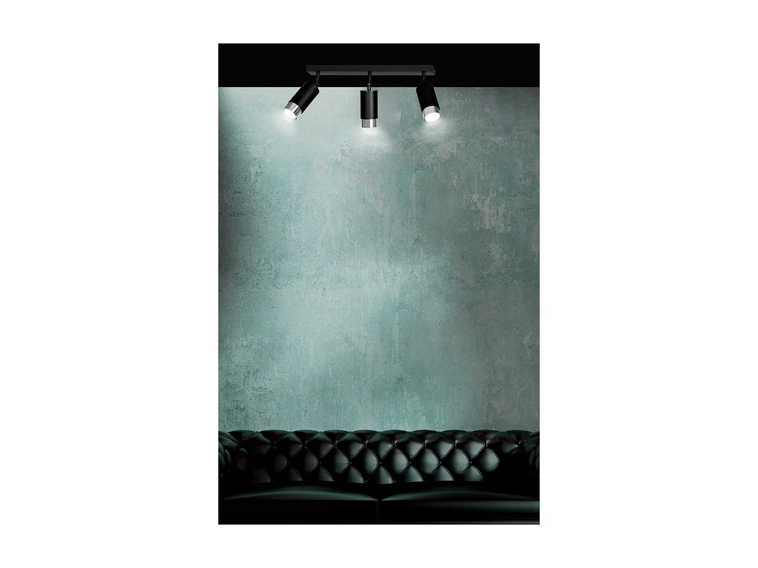 Plafonnier Hiro 10, Noir, 45x19x6 cm, Seven Design