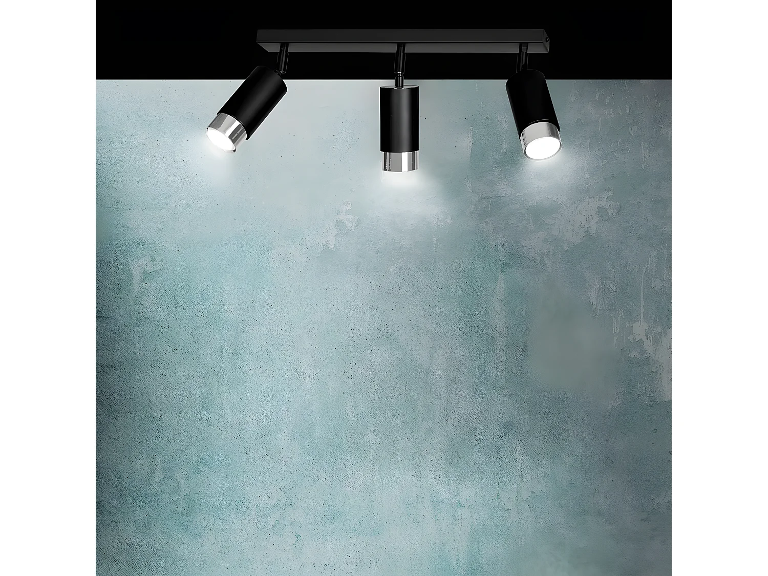 Plafonnier Hiro 10, Noir, 45x19x6 cm, Seven Design