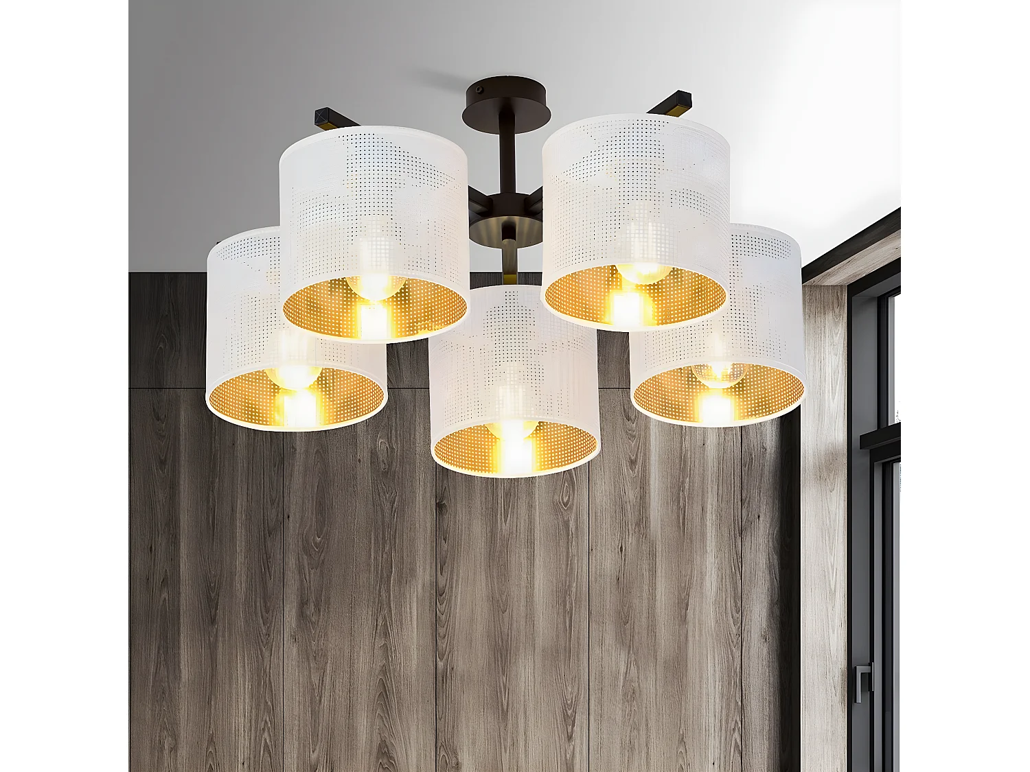 Candeeiro de Teto Jordan, Branco, 55x31x55 cm, EPIKASA