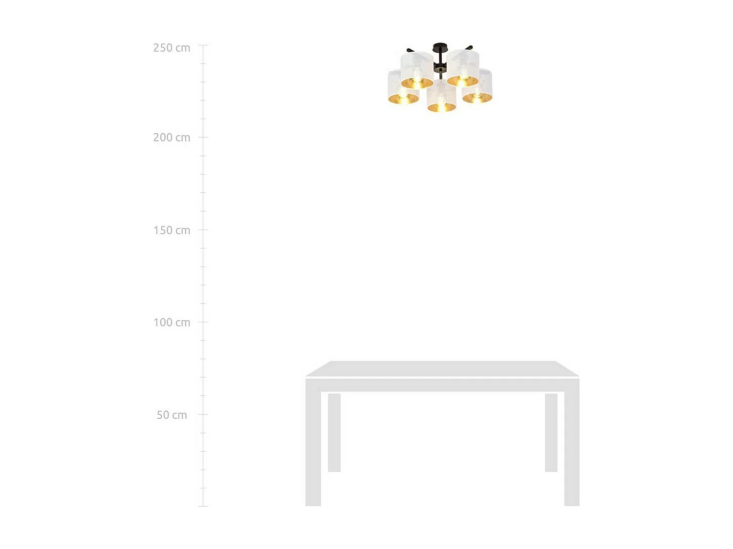 Candeeiro de Teto Jordan, Branco, 55x31x55 cm, EPIKASA