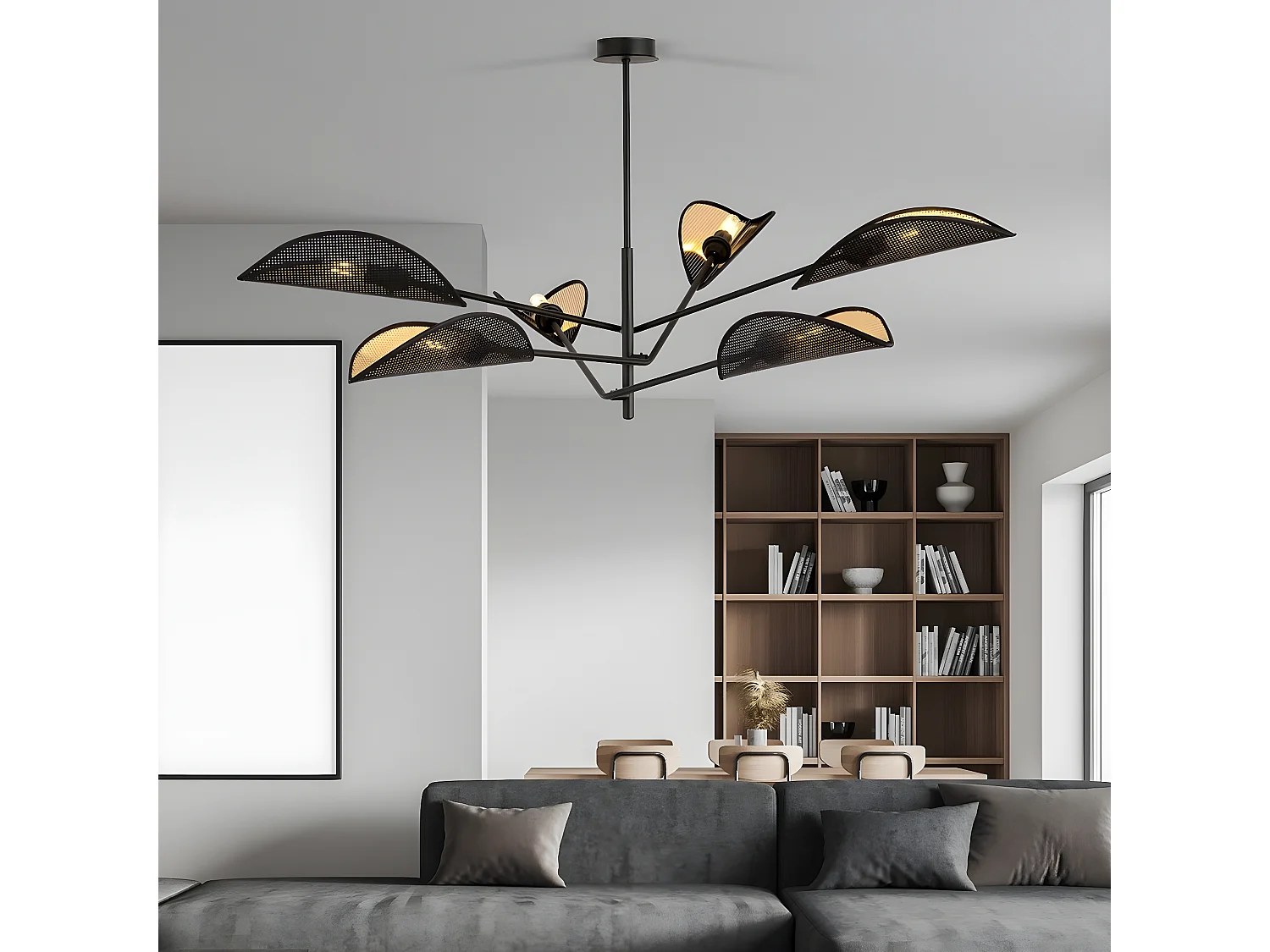 Candeeiro Suspenso Vene, Preto, 102x51x102 cm, EPIKASA