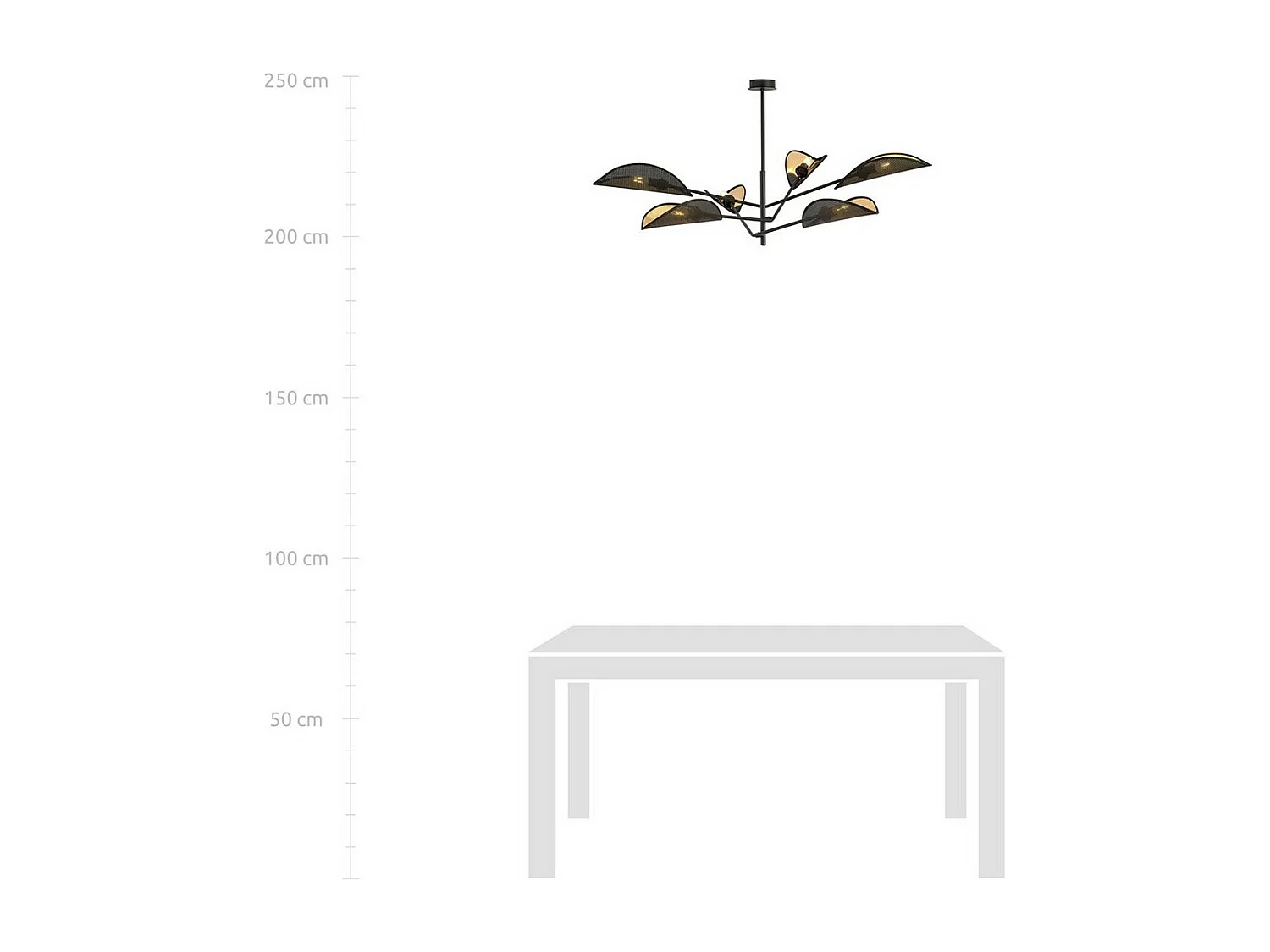 Candeeiro Suspenso Vene, Preto, 102x51x102 cm, EPIKASA