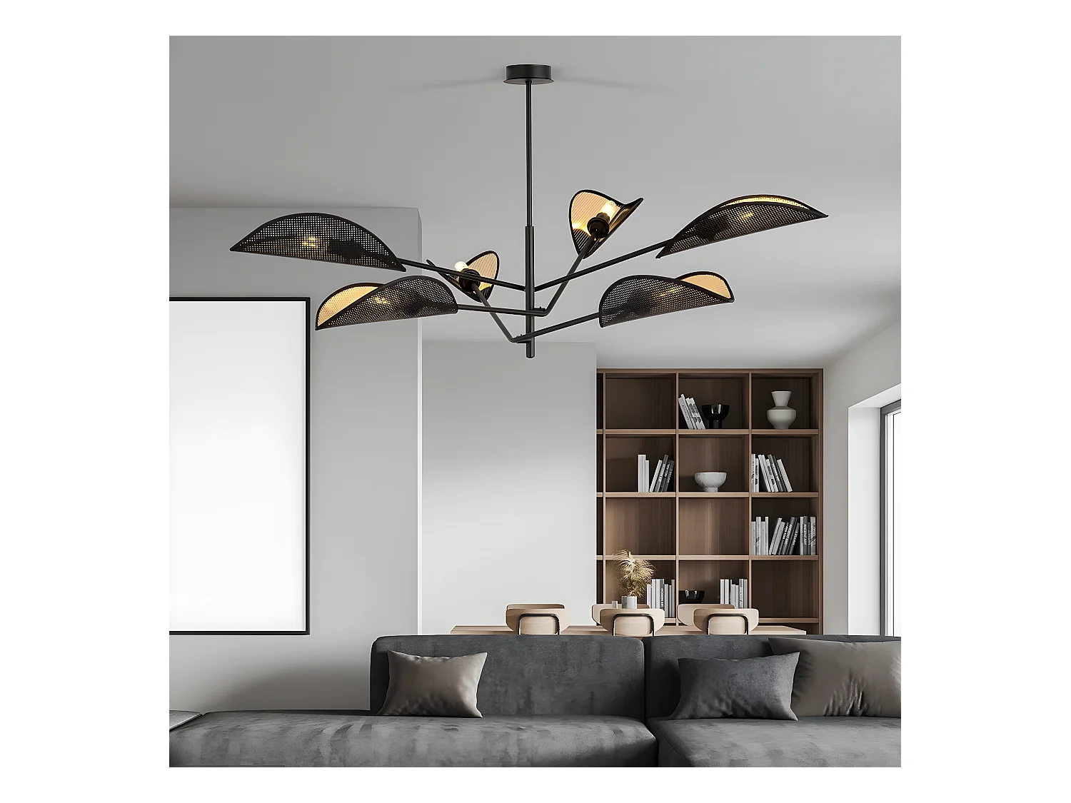 Candeeiro Suspenso Vene, Preto, 102x51x102 cm, EPIKASA