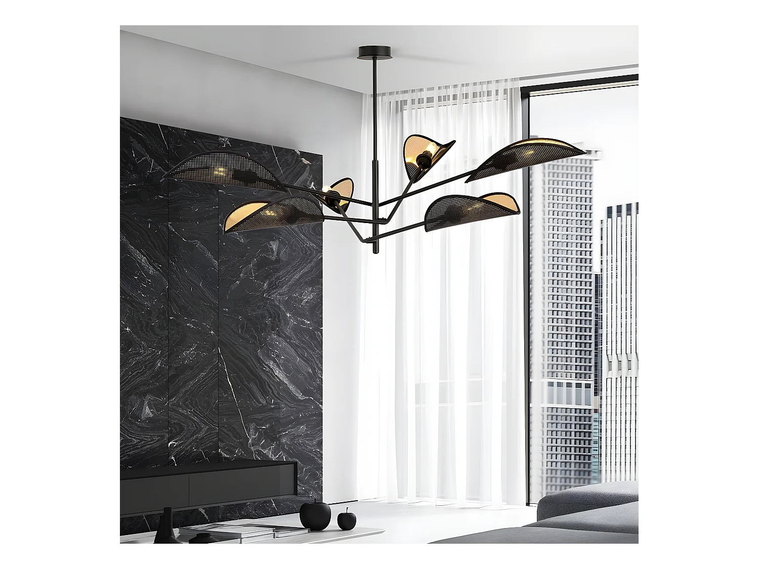 Candeeiro Suspenso Vene, Preto, 102x51x102 cm, EPIKASA