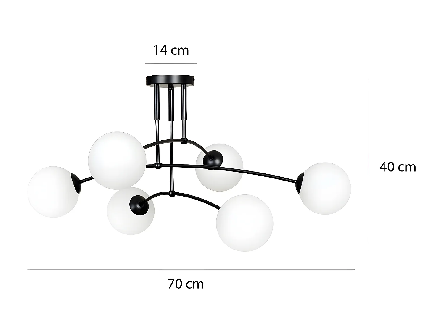 Candeeiro de Teto Pregos, Branco, 70x40x60 cm, EPIKASA