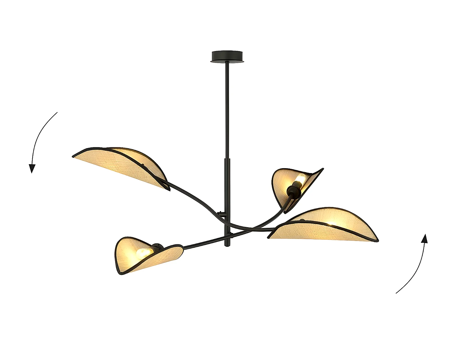 Hanglamp Lotus 2, Bruin, 102x51x102 cm, Seven Design