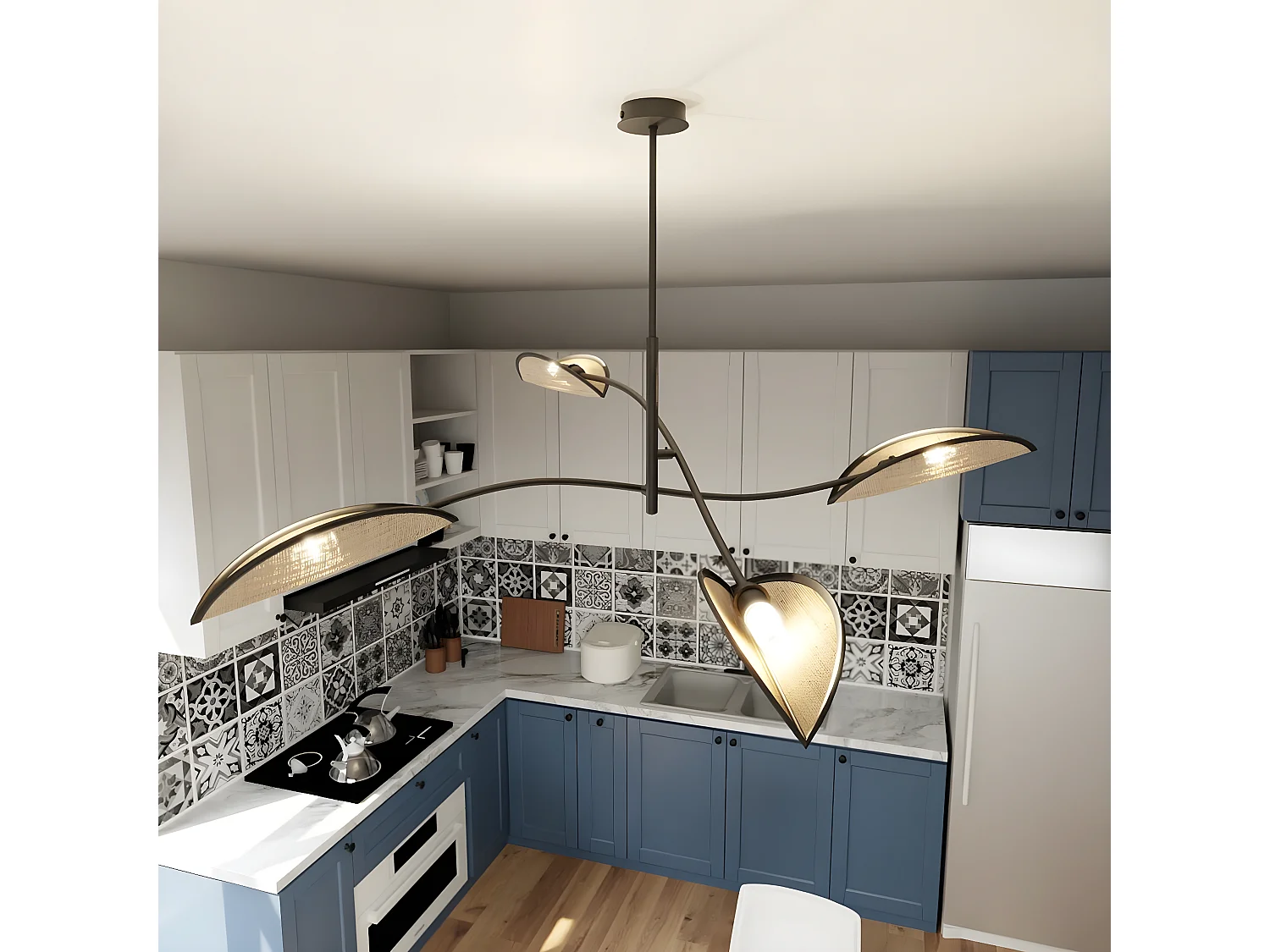 Hanglamp Lotus 2, Bruin, 102x51x102 cm, Seven Design