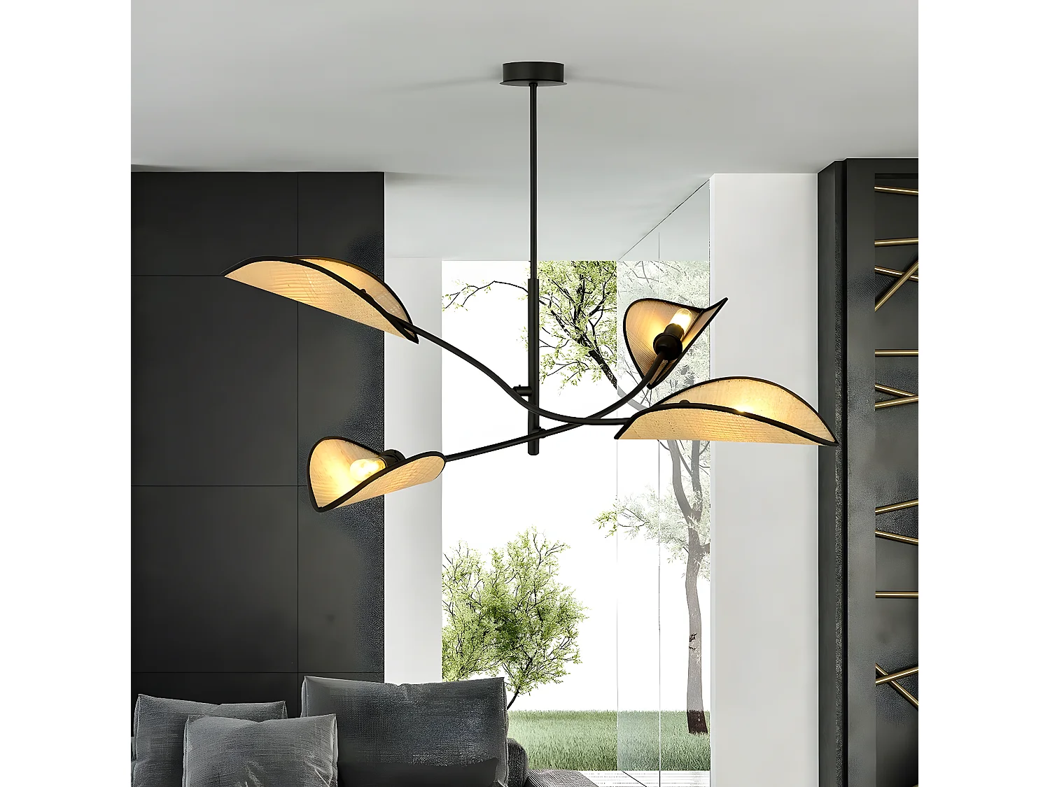 Hanglamp Lotus 2, Bruin, 102x51x102 cm, Seven Design