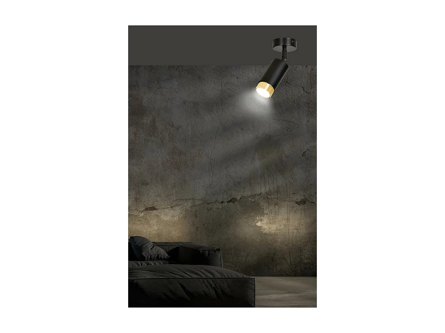 Spot Hiro, Zwart, 8x19x8 cm, Seven Design