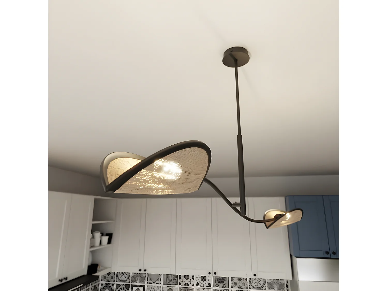 Lampa Wisząca Lotos, Brązowy, 103x60x11 cm, Seven Design