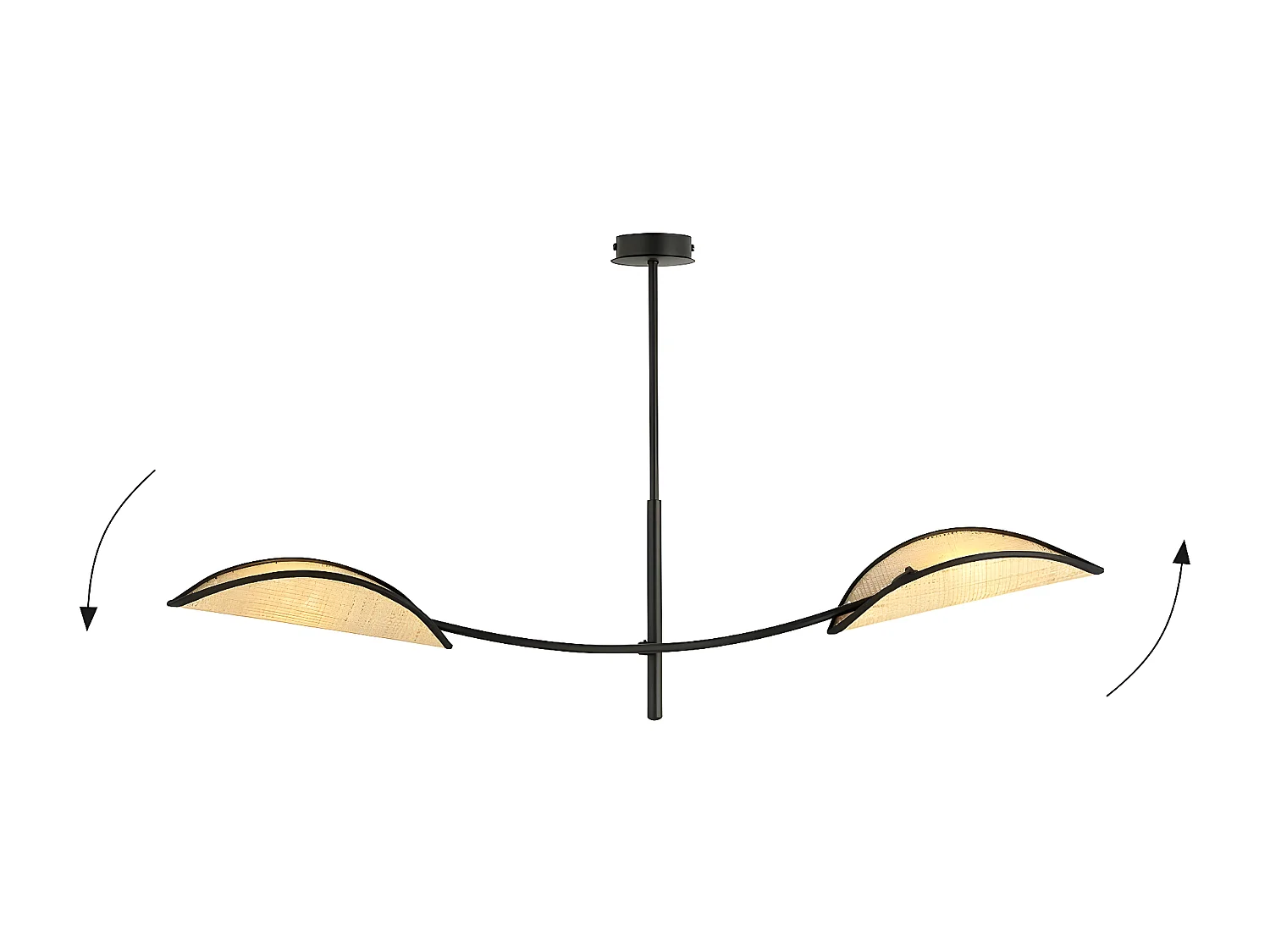 Lampa Wisząca Lotos, Brązowy, 103x60x11 cm, Seven Design