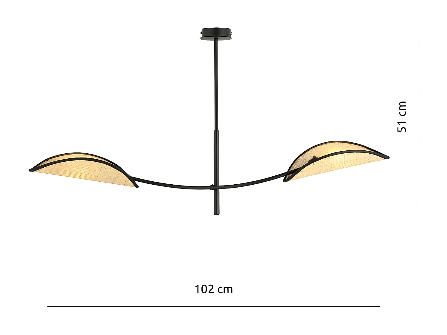 Lampa Wisząca Lotos, Brązowy, 103x60x11 cm, Seven Design
