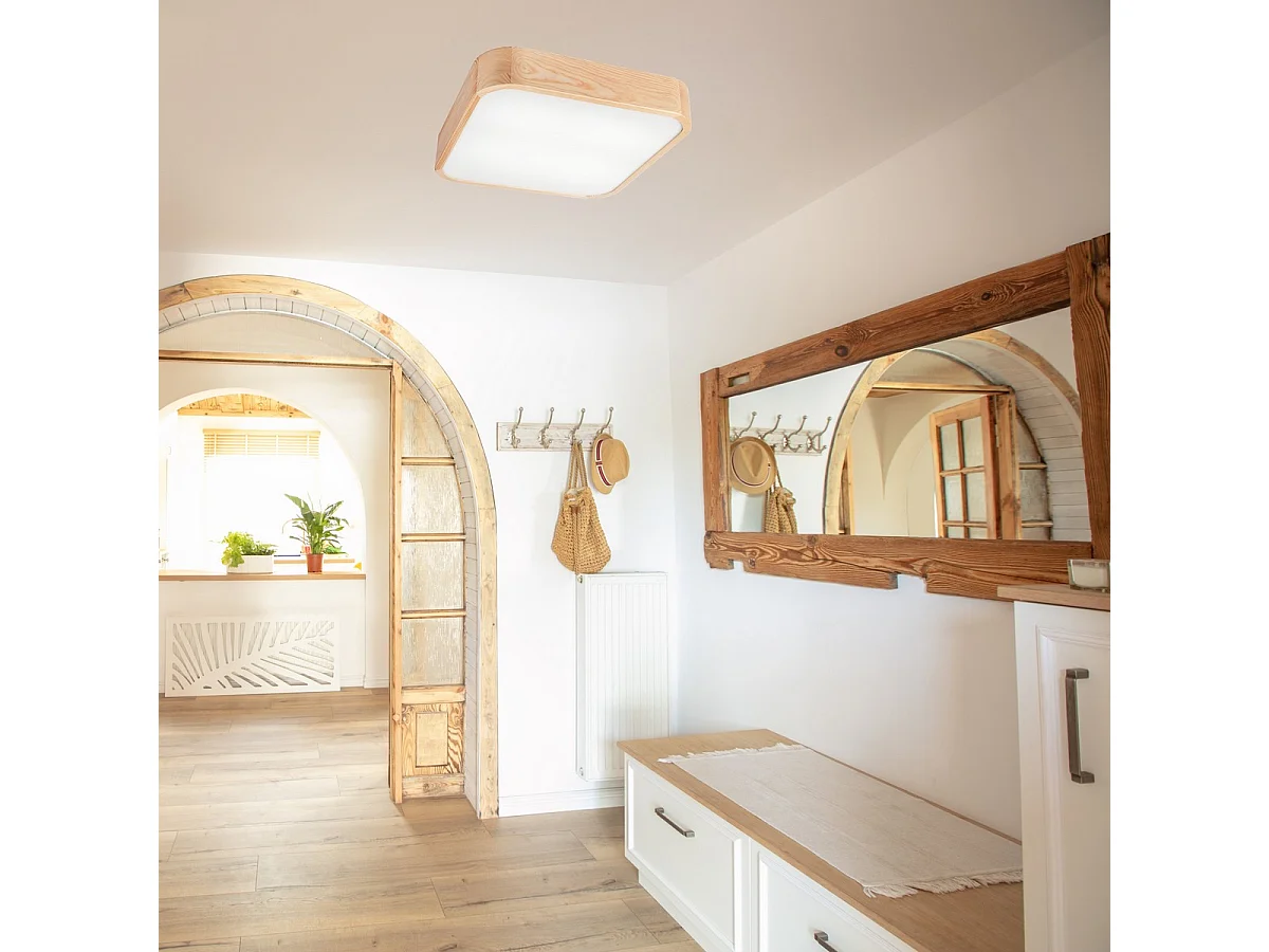 Candeeiro de Teto Gaspar, Castanho, 45x45x8 cm, EPIKASA