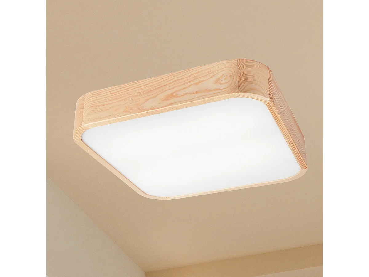 Candeeiro de Teto Gaspar 3, Castanho, 45x45x8 cm, Seven Design