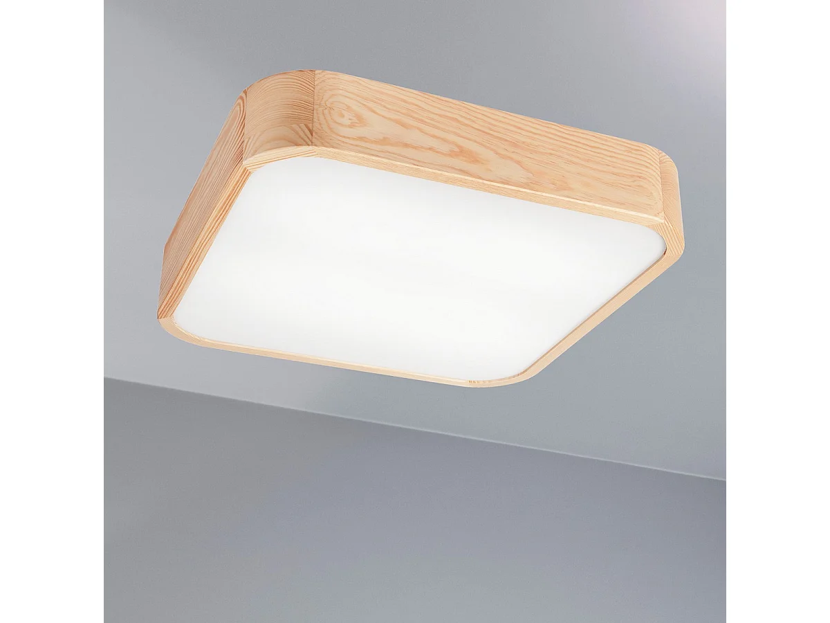 Candeeiro de Teto Gaspar 3, Castanho, 45x45x8 cm, Seven Design