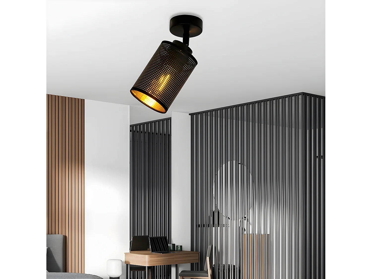 Spot d'Intérieur Bronx, Noir, 10x22x10 cm, Seven Design