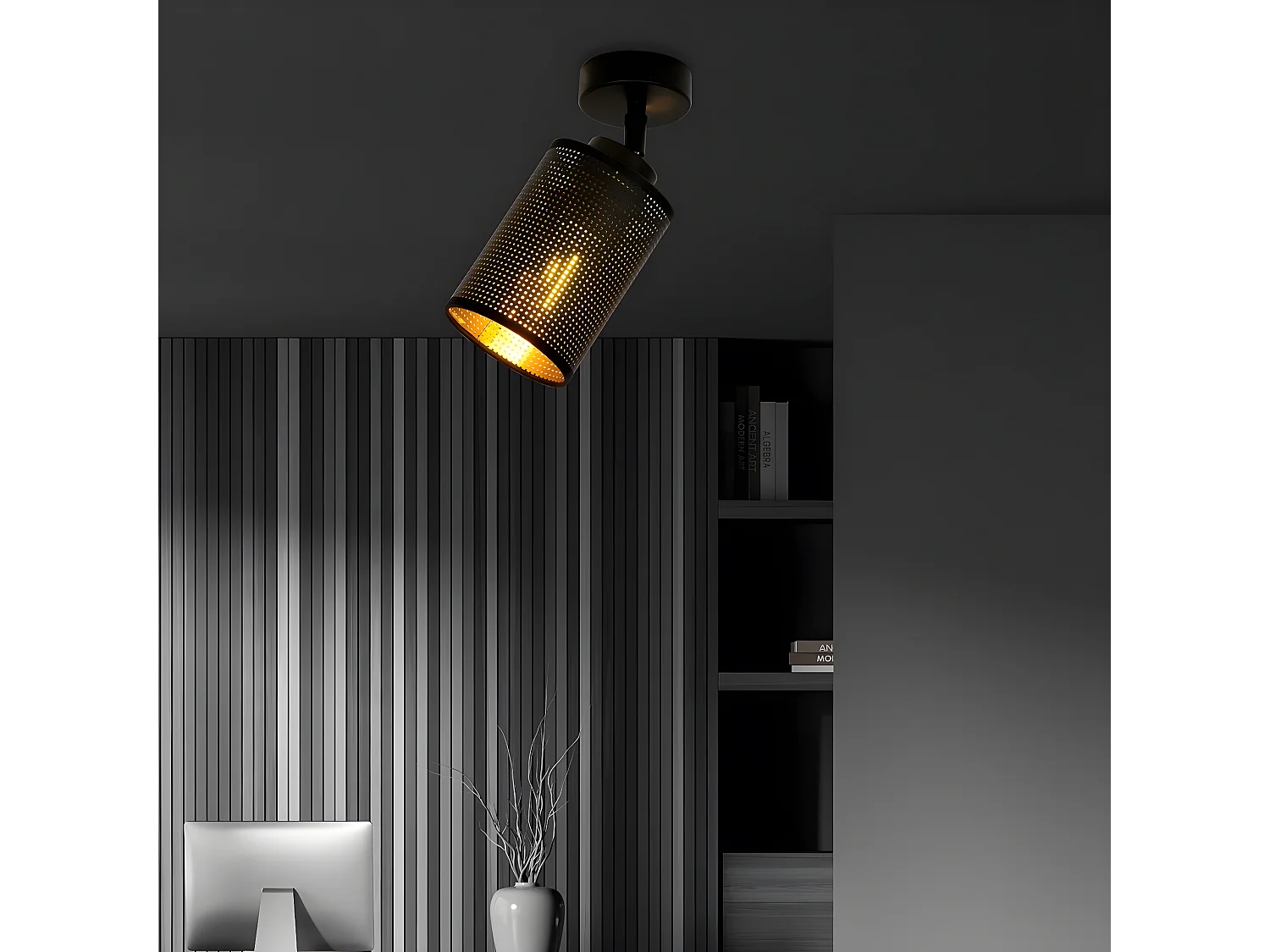 Spot d'Intérieur Bronx, Noir, 10x22x10 cm, Seven Design