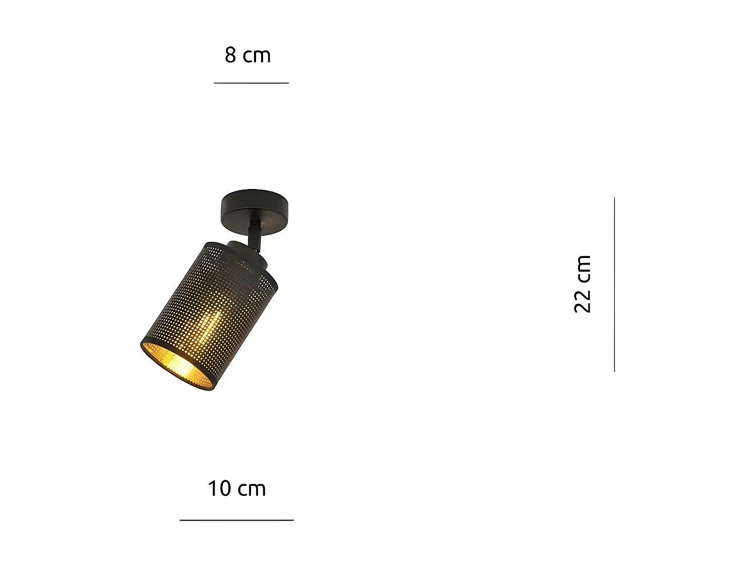 Spot d'Intérieur Bronx, Noir, 10x22x10 cm, Seven Design