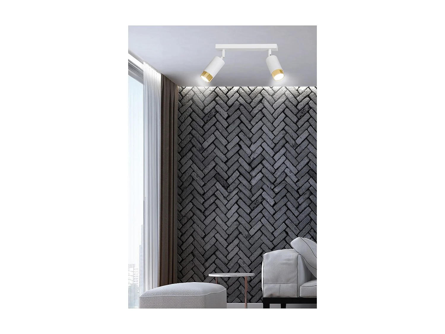 Plafonnier Hiro, Blanc, 30x19x6 cm, EPIKASA