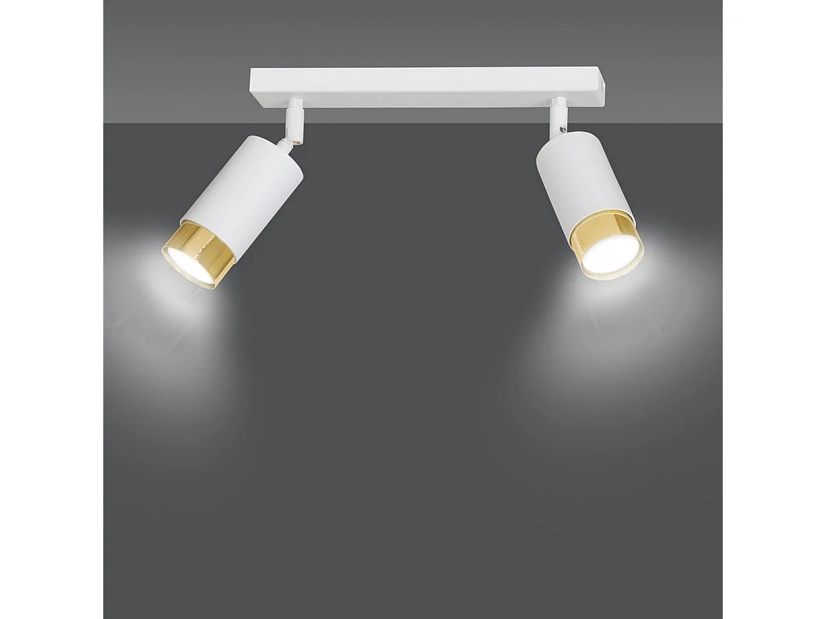 Plafonnier Hiro 5, Blanc, 30x19x6 cm, Seven Design