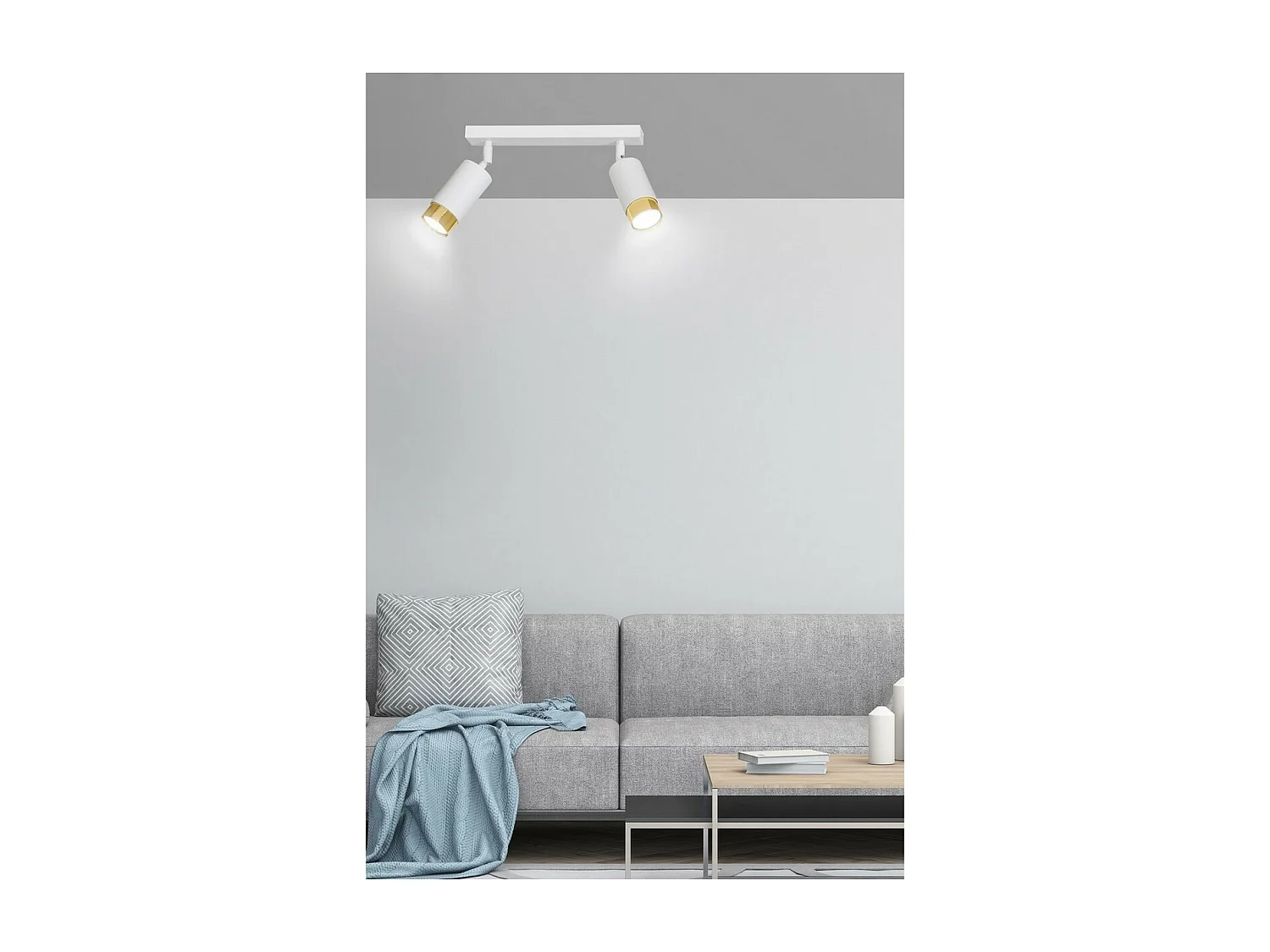 Plafonnier Hiro 5, Blanc, 30x19x6 cm, Seven Design