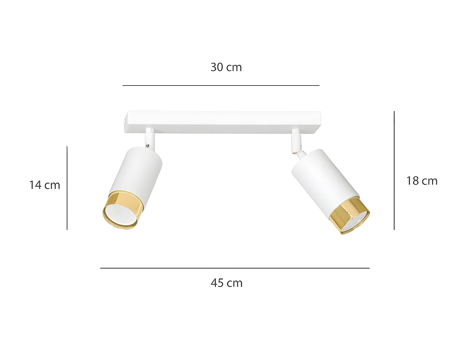Plafonnier Hiro 5, Blanc, 30x19x6 cm, Seven Design