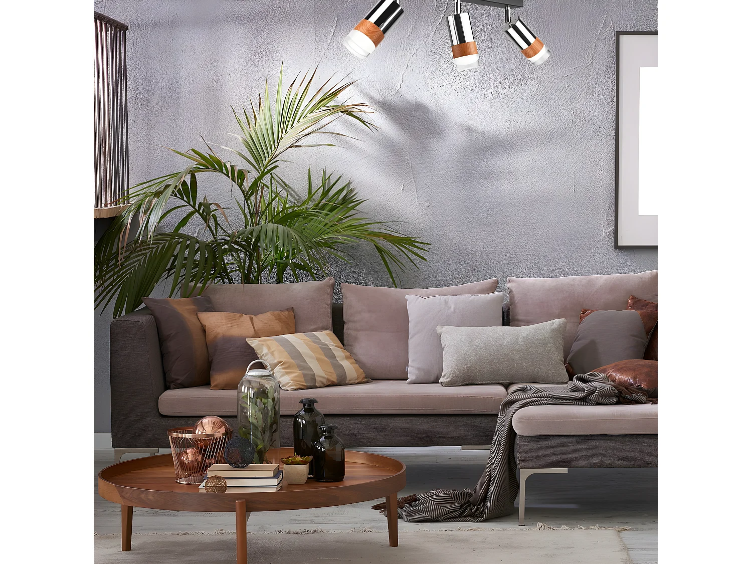 Plafondlamp Aurora, Zilver, 45x19x19 cm, Seven Design